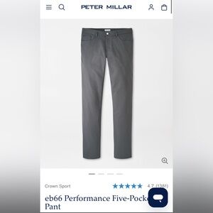 Peter Millar Gray Chinos Pants NWT
